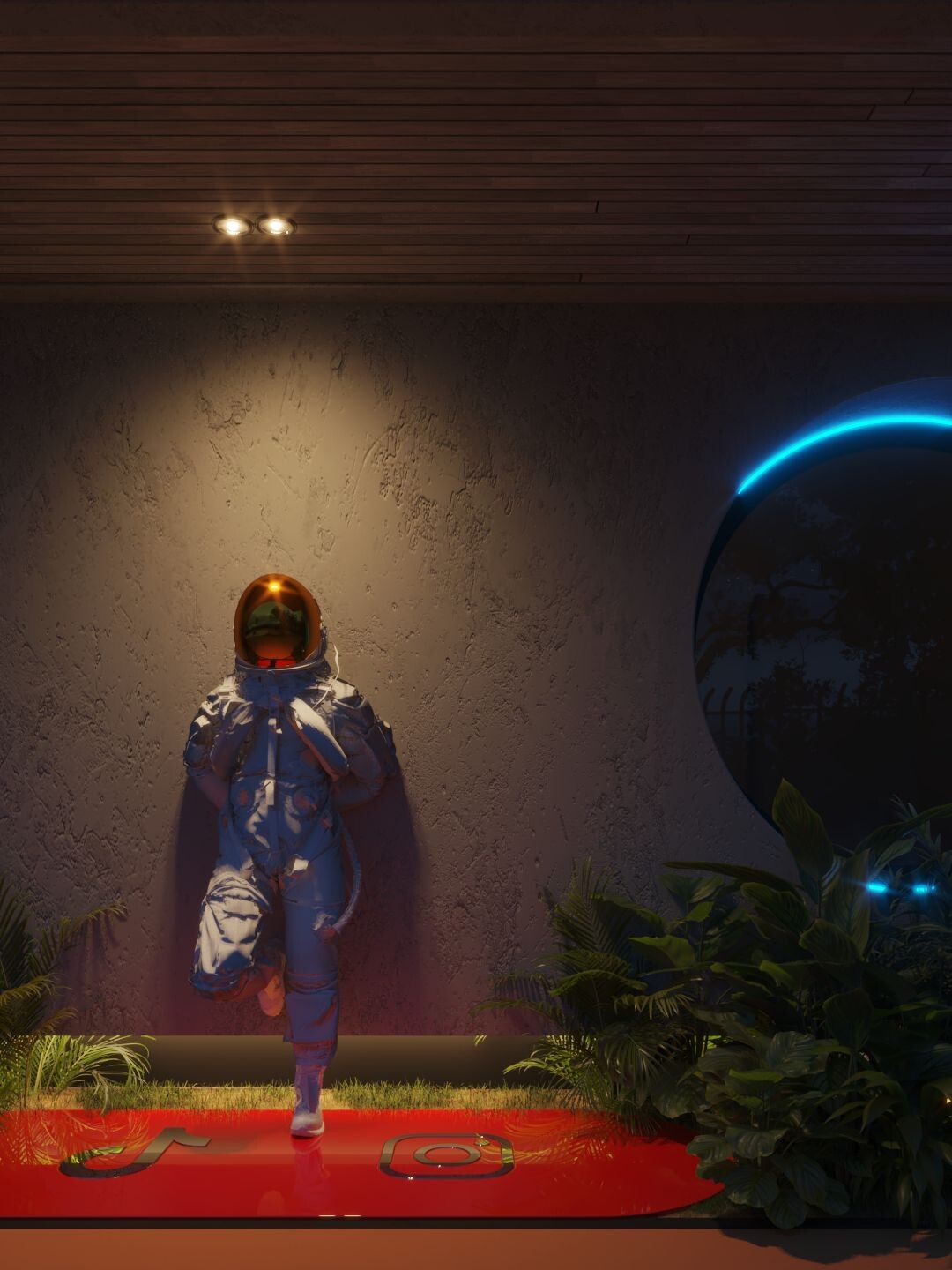 Astro Station cosmonaut — at the threshold