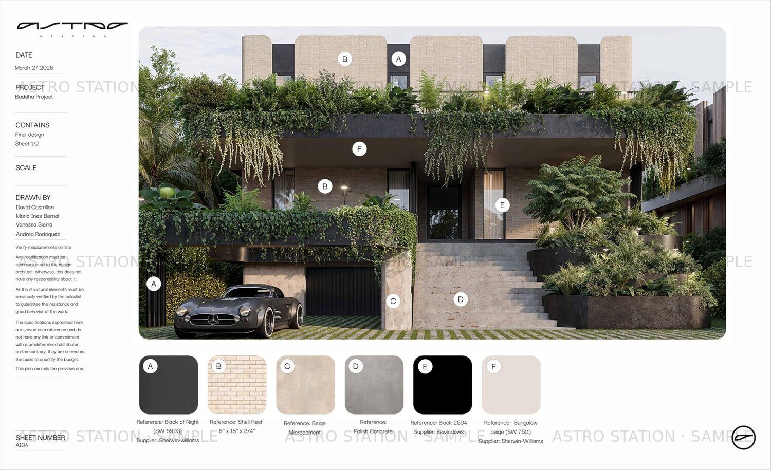 Sample package — design concept and material palette