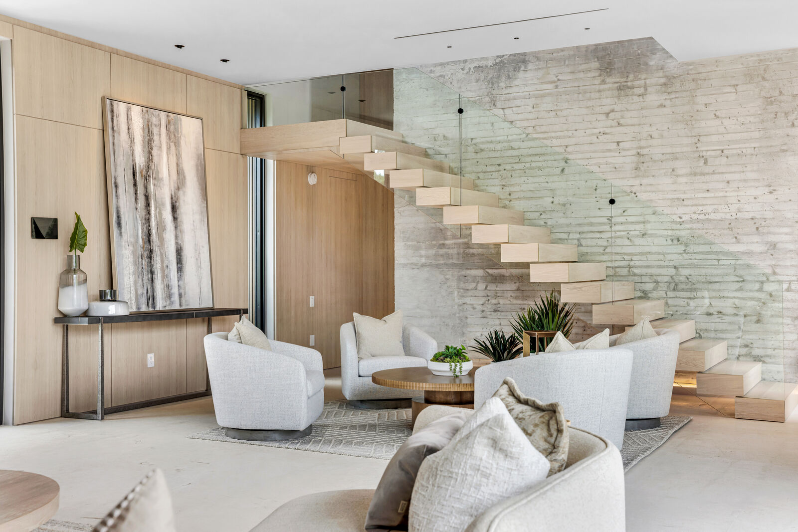 Dragon Millwork — installed media wall, Jefferson House
