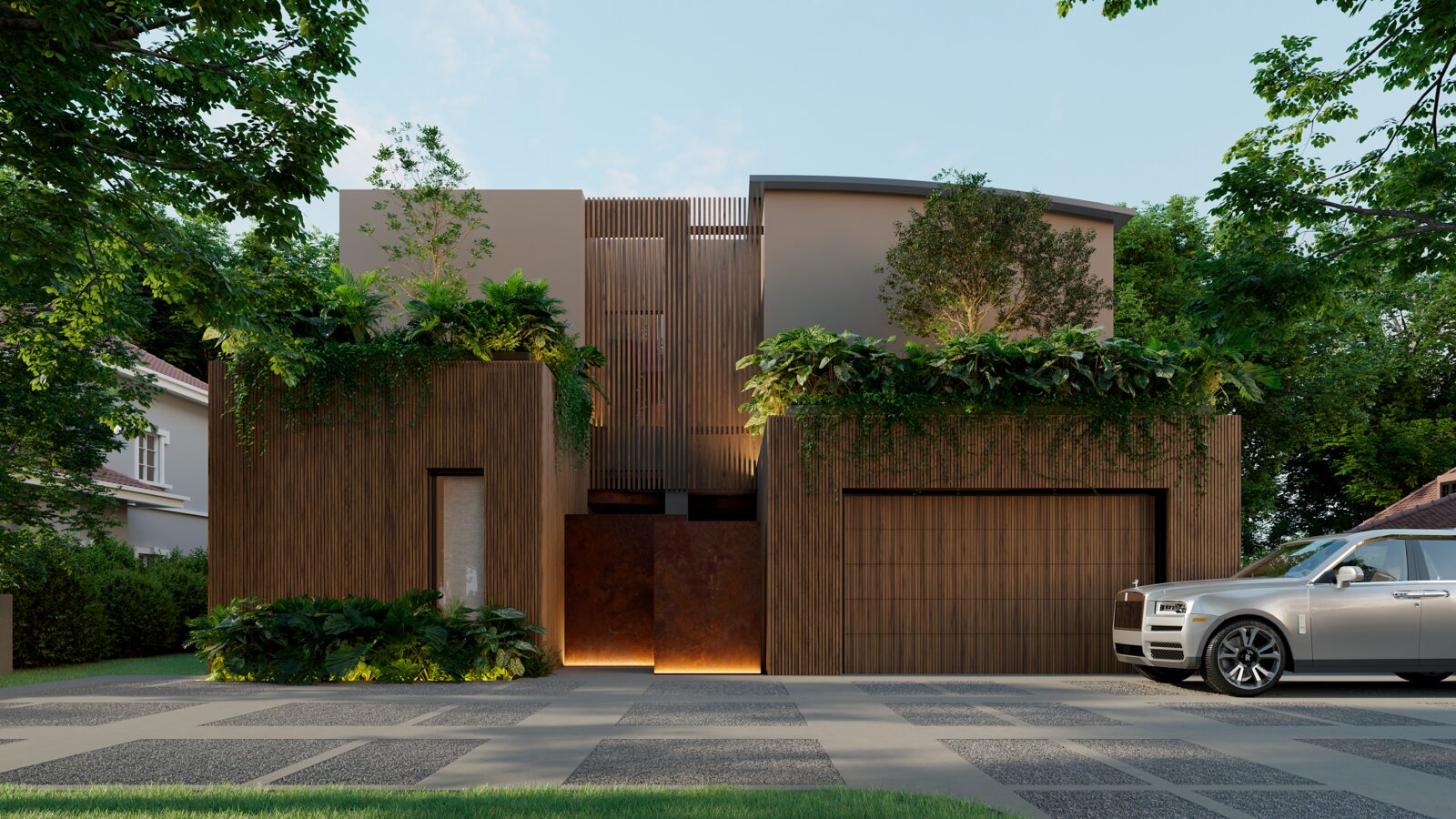 Temple House — front façade rendering