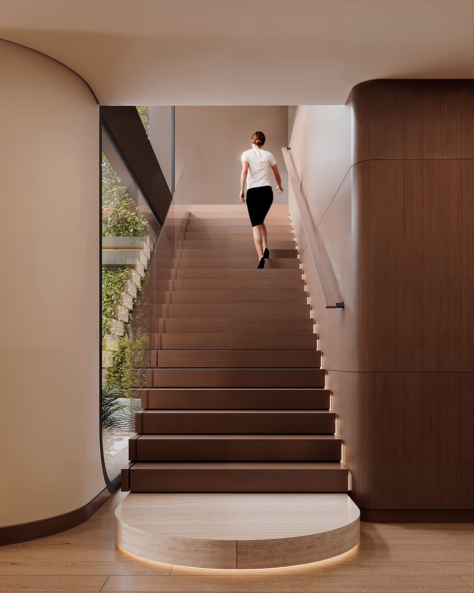 Dragon Millwork — Tigertail sculpted stair in wood
