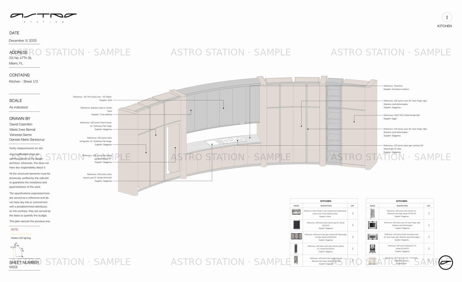 Dragon Millwork shop drawing — 211 millwork sections