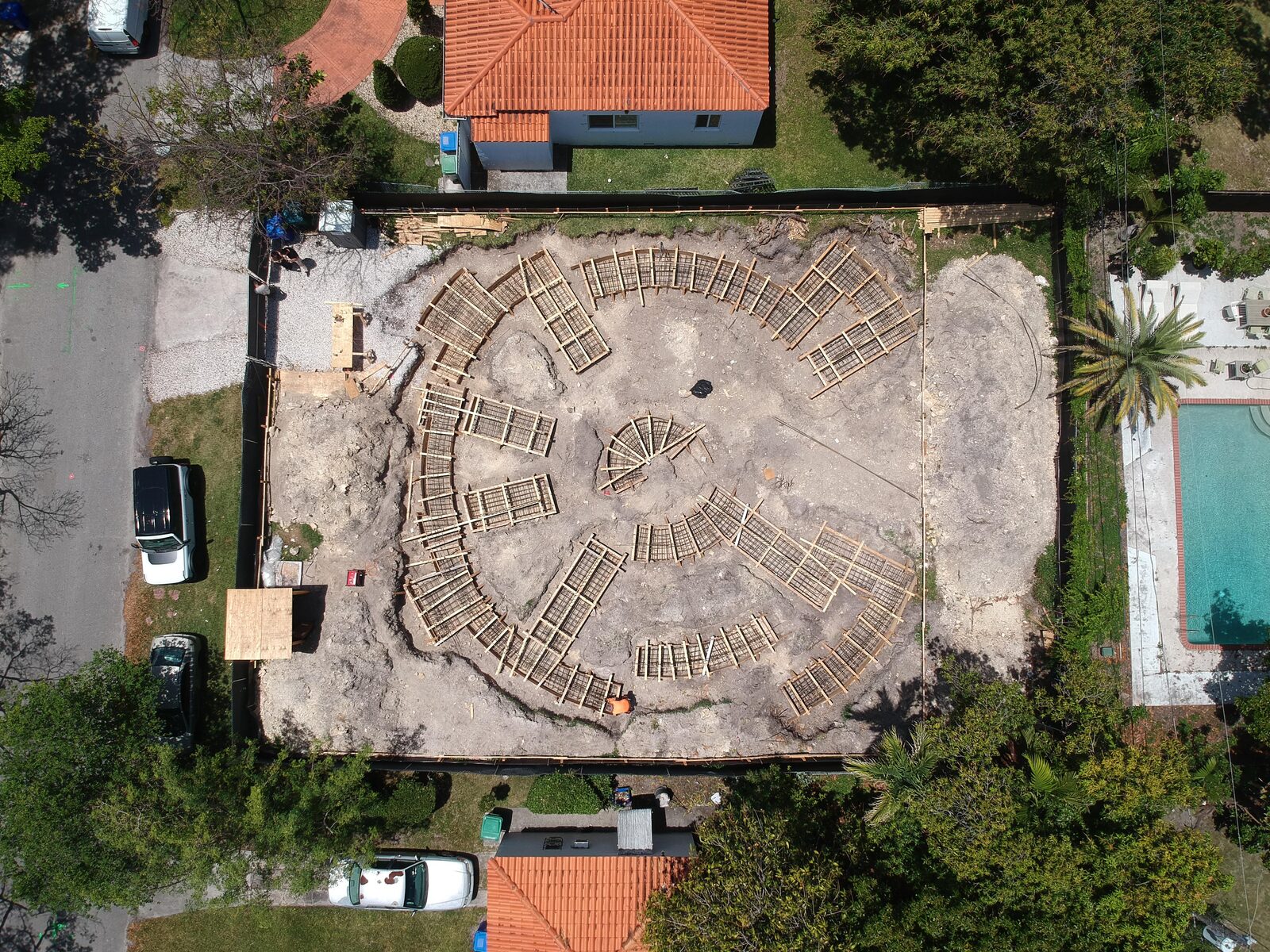 211 — site cleared, aerial view, April 2026