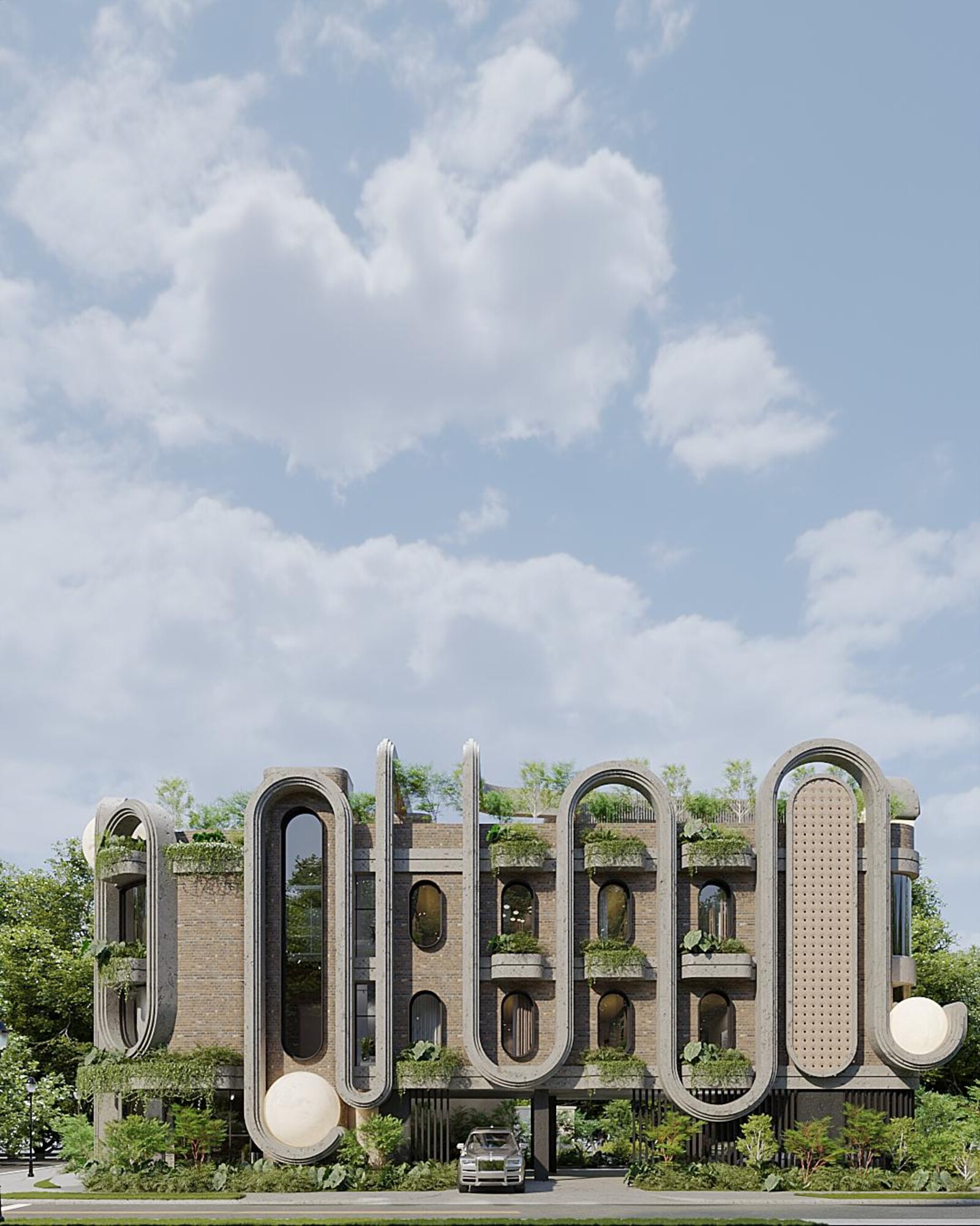 Wynwood Town Houses — planted facade study
